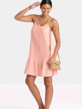 Universal Thread Light Pink Spaghetti Strap Swim Cover Up Dress Gauze